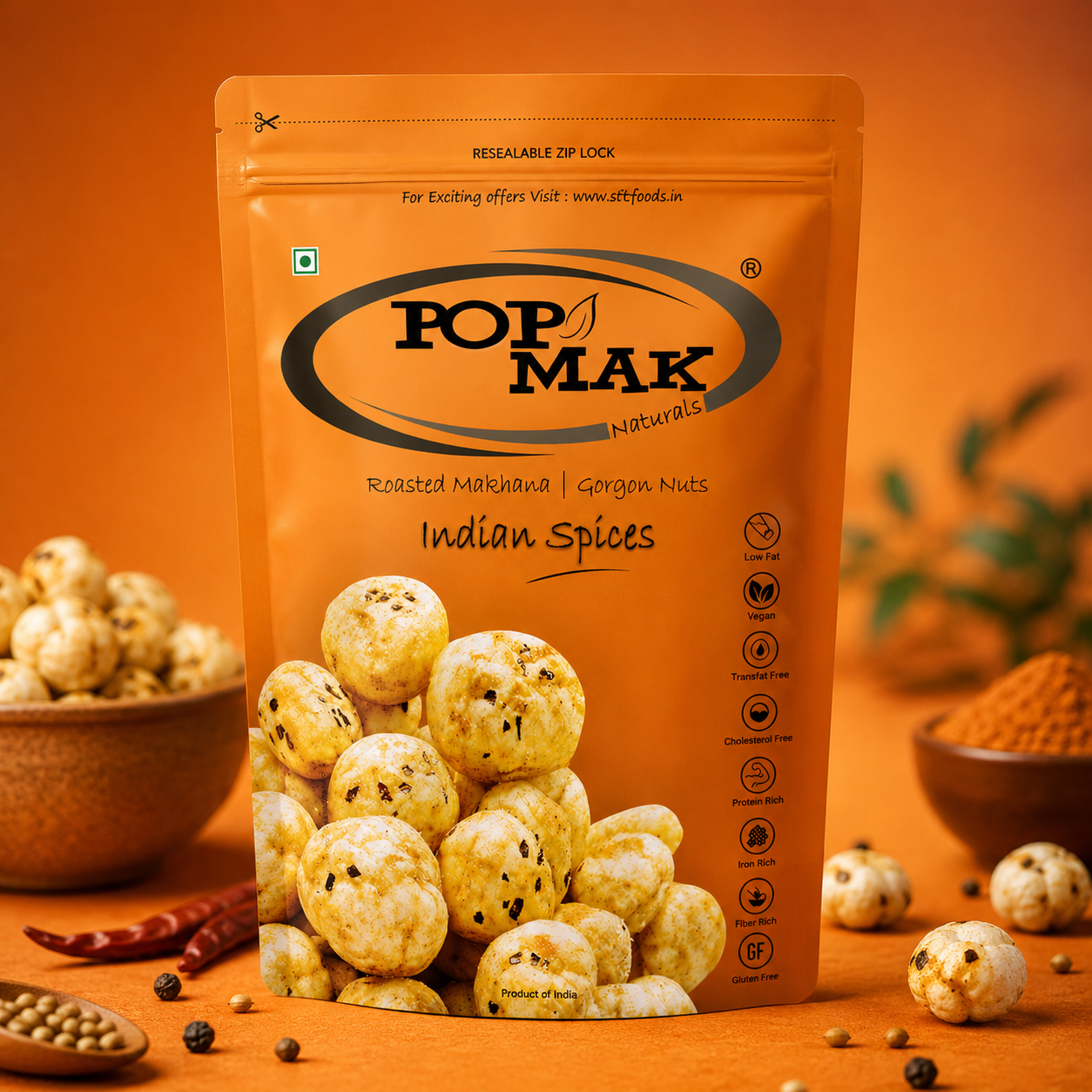 Indian Spices Crunchy - 55 G | Flavourful | Guilt-Free | Healthy Snack