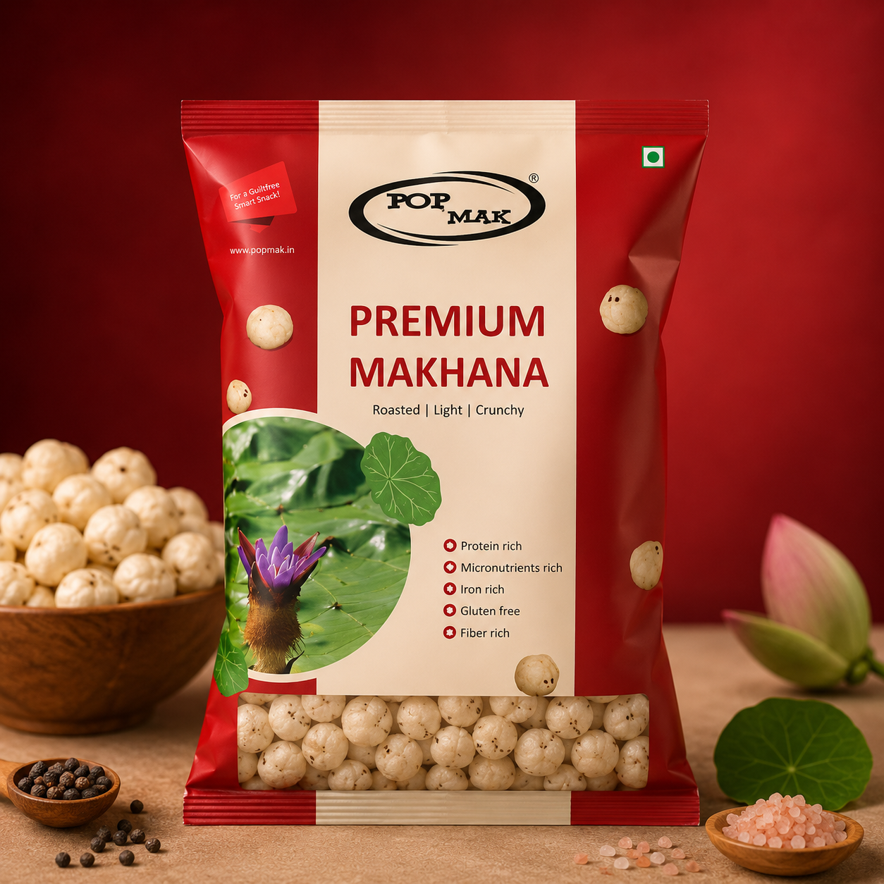 Premium Raw Makhana - 250 G | Jumbo Lotus Seeds | Big Size Fox Nuts (250g)