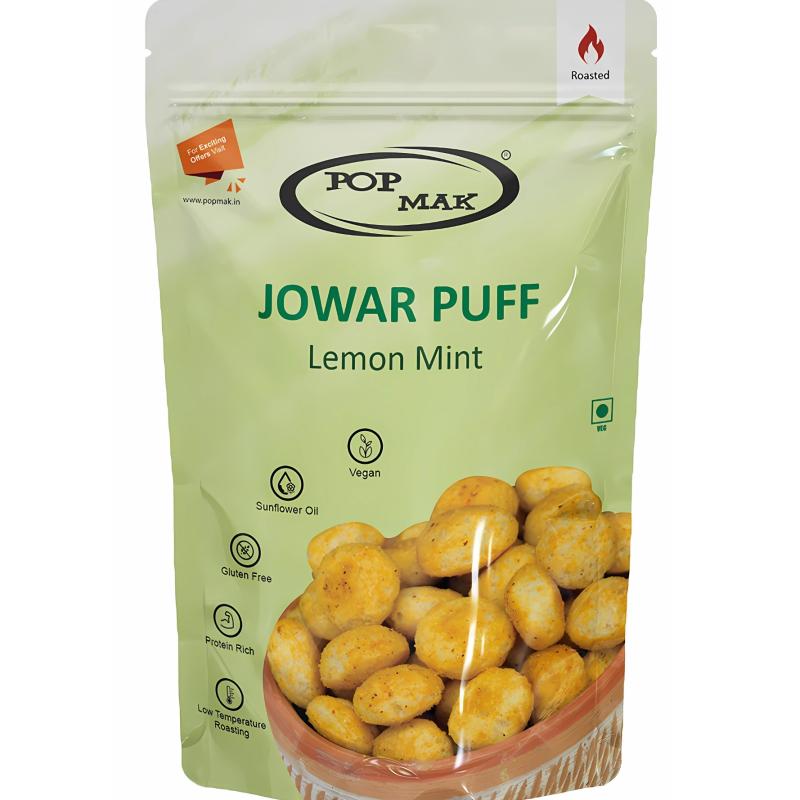 POPMAK Roasted Jowar Puff – Lemon Mint | Healthy Snack