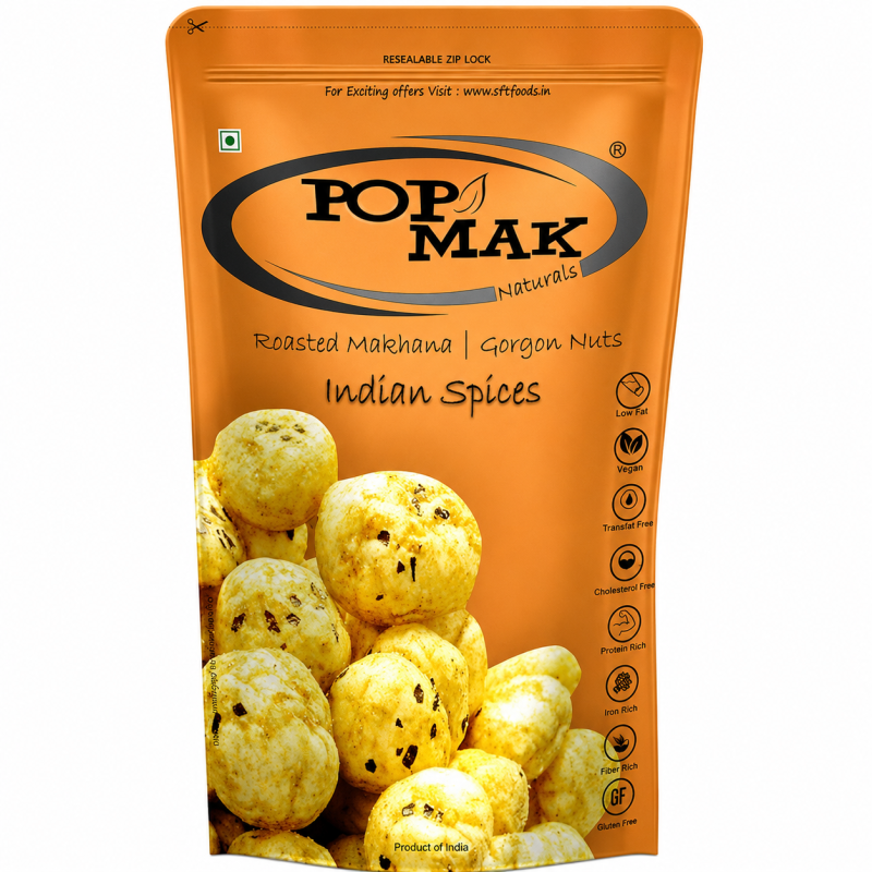 Popmak Roasted & Flavoured Makhana – Indian Spices, 80g  Crunchy | Flavourful | Guilt-Free | Healthy Snack