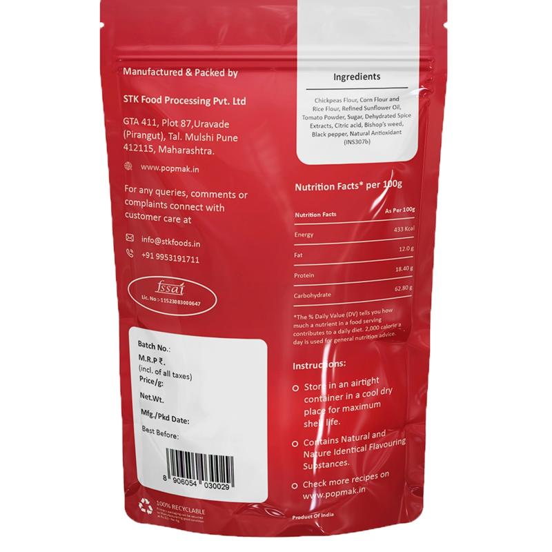 POPMAK Roasted Chick Pea Puffs – Creamy Tomato | Healthy Snack