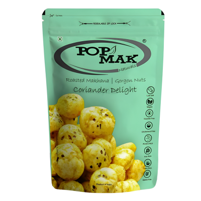 Popmak Roasted Flavoured Makhana – Coriander Delight (55g)