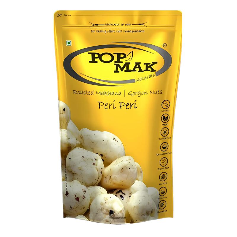 Popmak Peri Peri Roasted & Flavoured Makhana | Fox Nuts for Healthy Snacking (55 g)