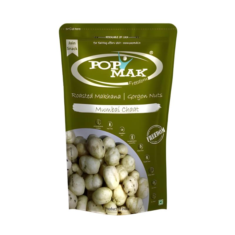 Popmak Roasted & Flavored Makhana – Mumbai Chaat (55g) Guilt-Free Healthy Snacking | Fox Nuts