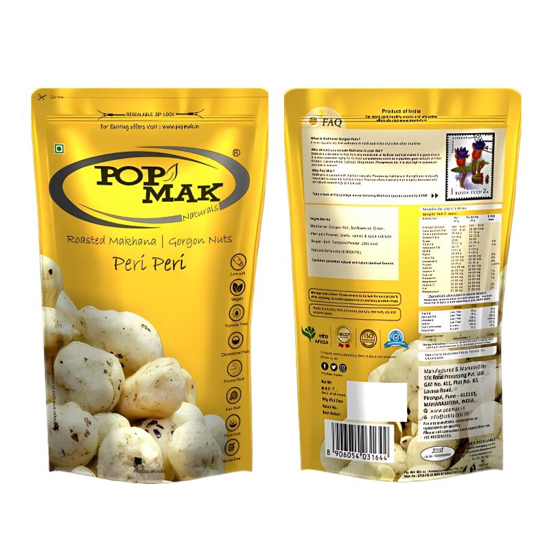 Popmak Peri Peri Roasted & Flavoured Makhana | Fox Nuts for Healthy Snacking (55 g)
