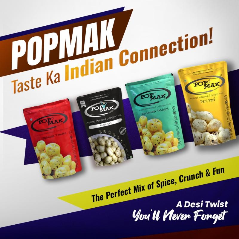 Popmak Roasted & Flavoured Makhana – Indian Spices, 80g  Crunchy | Flavourful | Guilt-Free | Healthy Snack