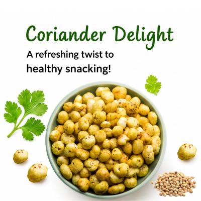 Popmak Roasted Makhana Coriander Delight | Crunchy Fox Nuts Snack | Protein & Fiber Rich | Light & Healthy Snacking | 80g